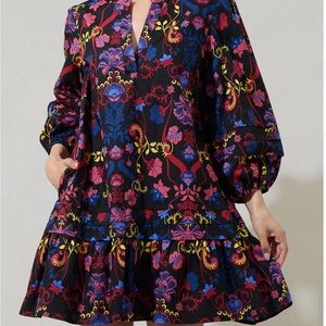 Sugarlips Black Floral Mini Dress